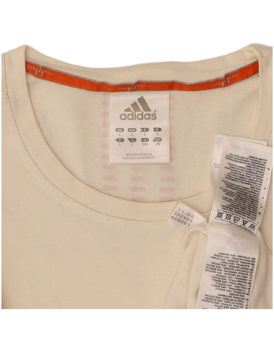 Męski T-shirt z grafiką ADIDAS, duży, bawełniany w kolorze złamanej bieli