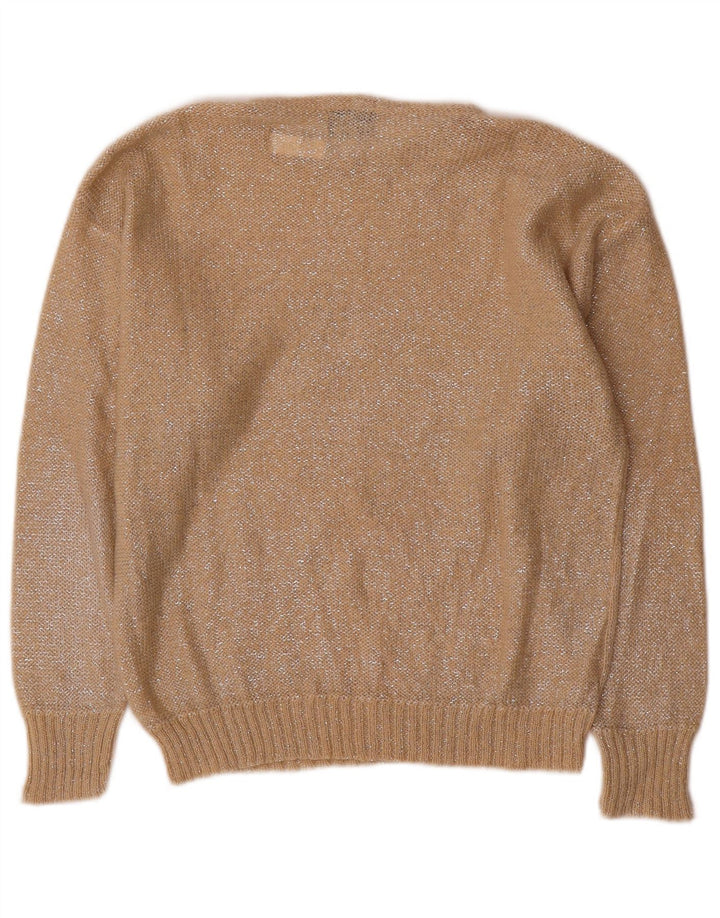Sweter damski Colombo z dekoltem w łódkę UK 12 Średni beż geometryczny