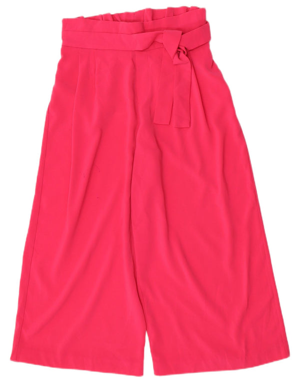 Damskie spodnie capri z wysokim stanem i szerokimi nogawkami Zara, średnie W28 L22, różowe