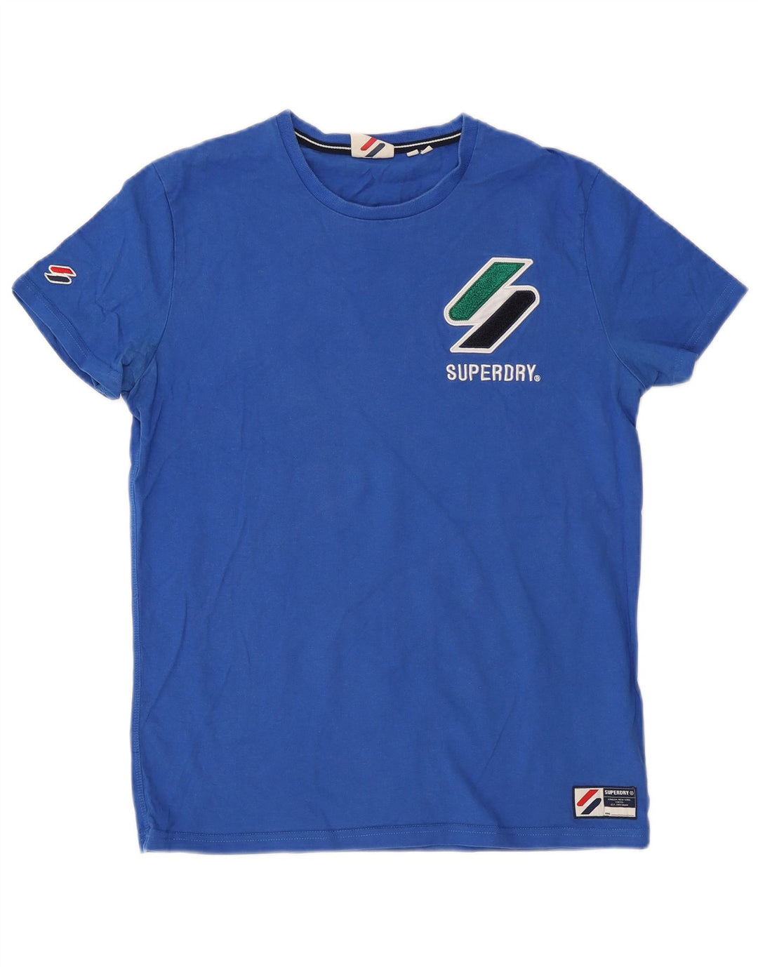 Męski T-shirt z grafiką Superdry, duży, niebieski, bawełniany