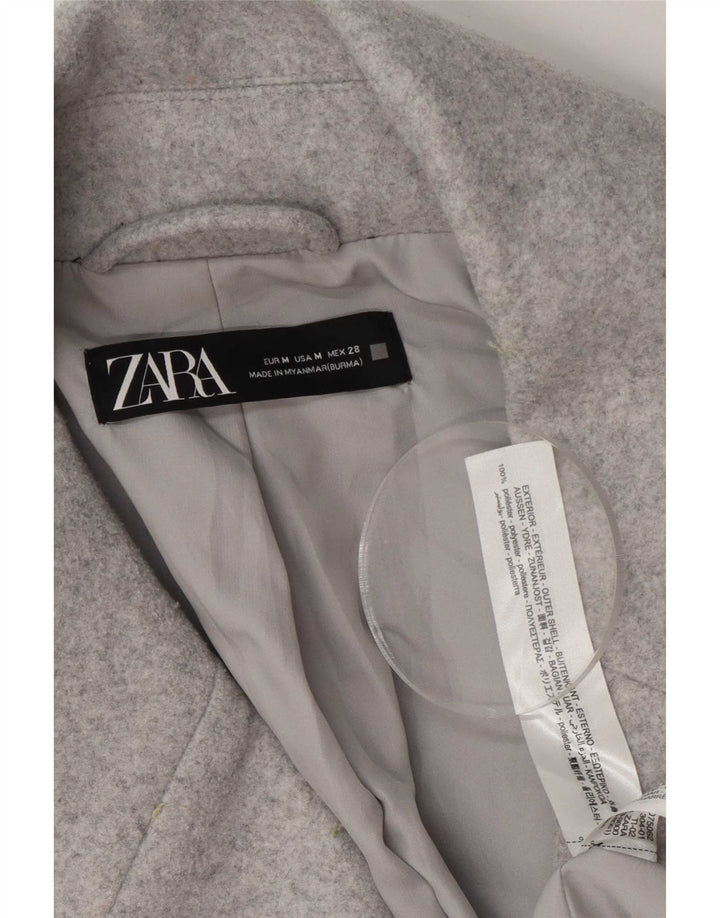 Damski płaszcz oversize z rękawem 3/4 Zara UK 14 Średni szary Poliester