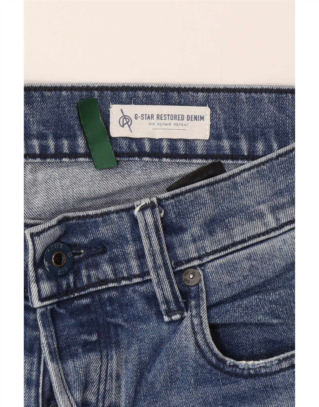 Męskie jeansy G-Star 3301 w trudnej sytuacji W33 L32 Niebieska bawełna