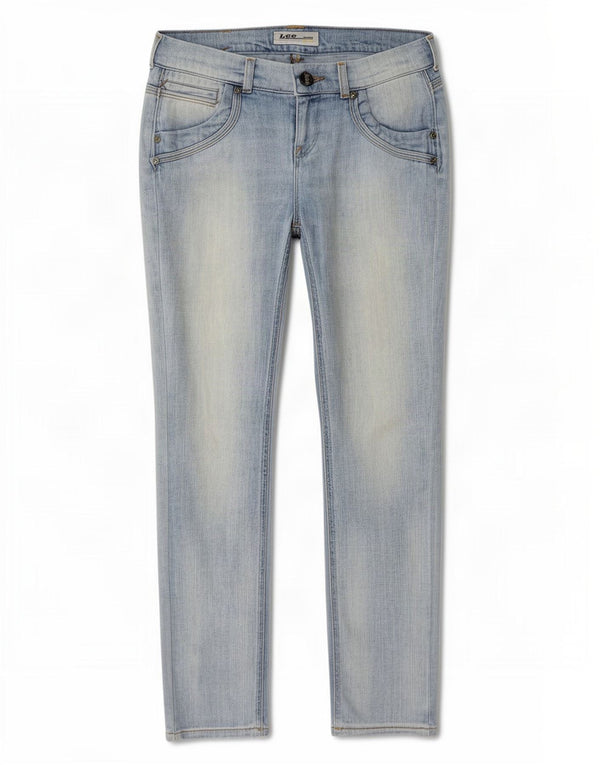 Damskie jeansy Lee Slim W28 L30 Niebieskie bawełniane