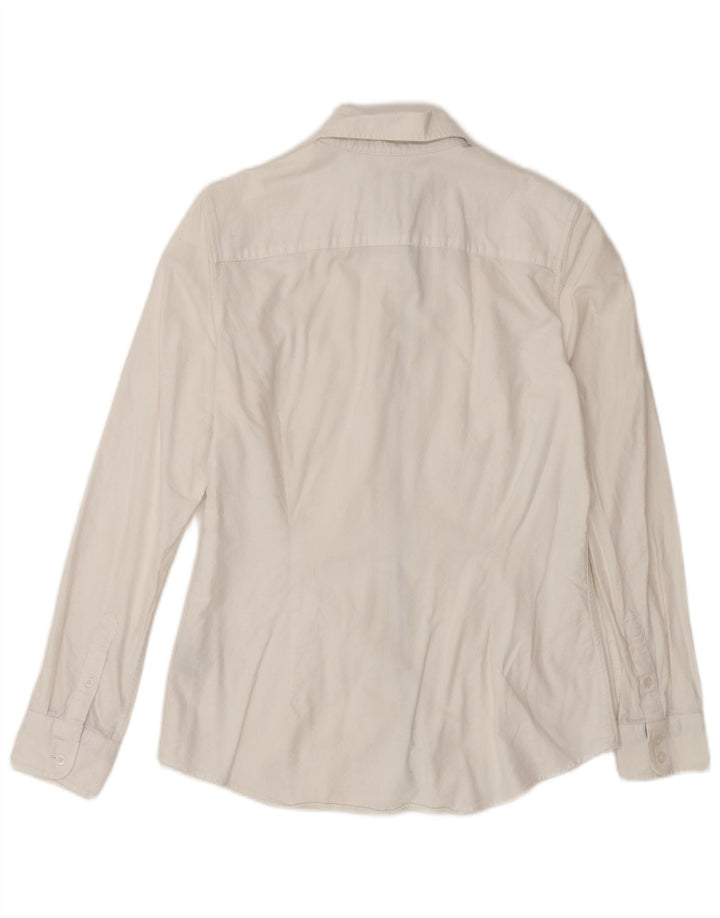 CREW CLOTHING Damska koszula o klasycznym kroju UK 8, mała, biała, bawełniana