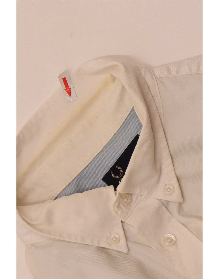 Koszula męska z krótkim rękawem Fred Perry XL, biała, bawełniana