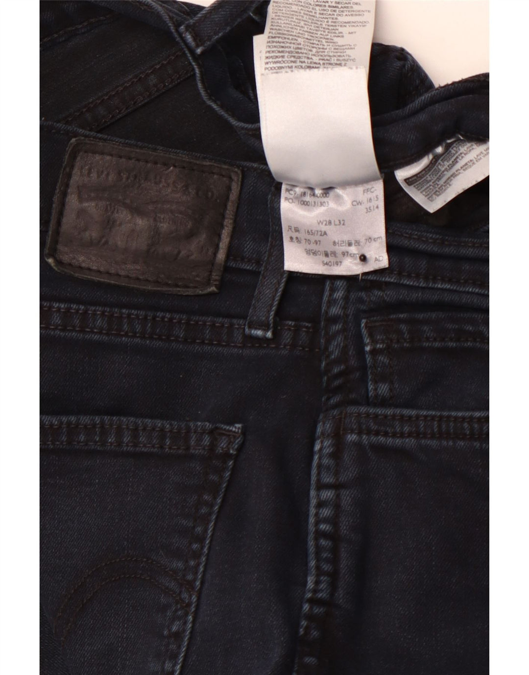 Damskie jeansy skinny LEVI'S W28 L32 Granatowa bawełna