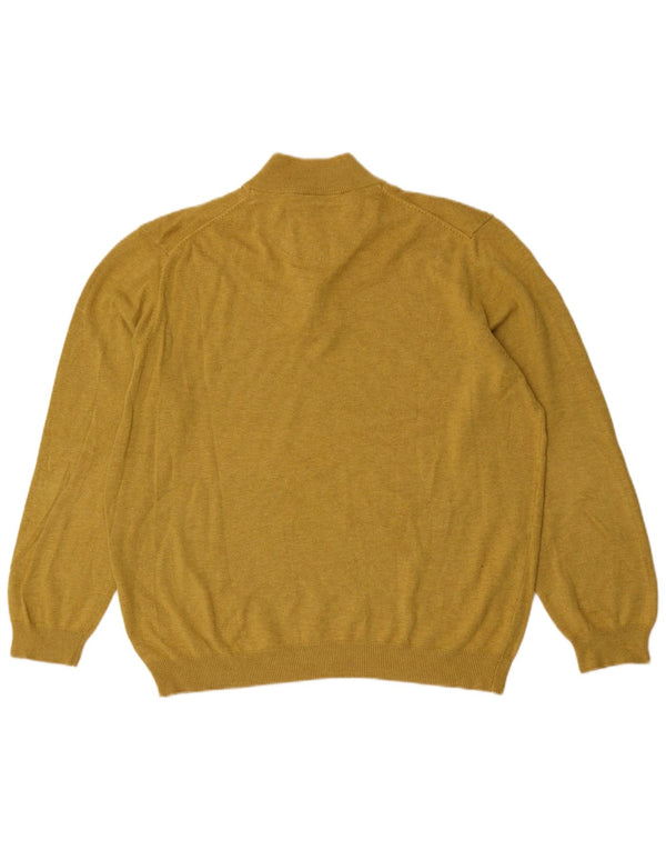 Męski sweter zapinany na zamek Massimo Dutti 2XL, żółta bawełna