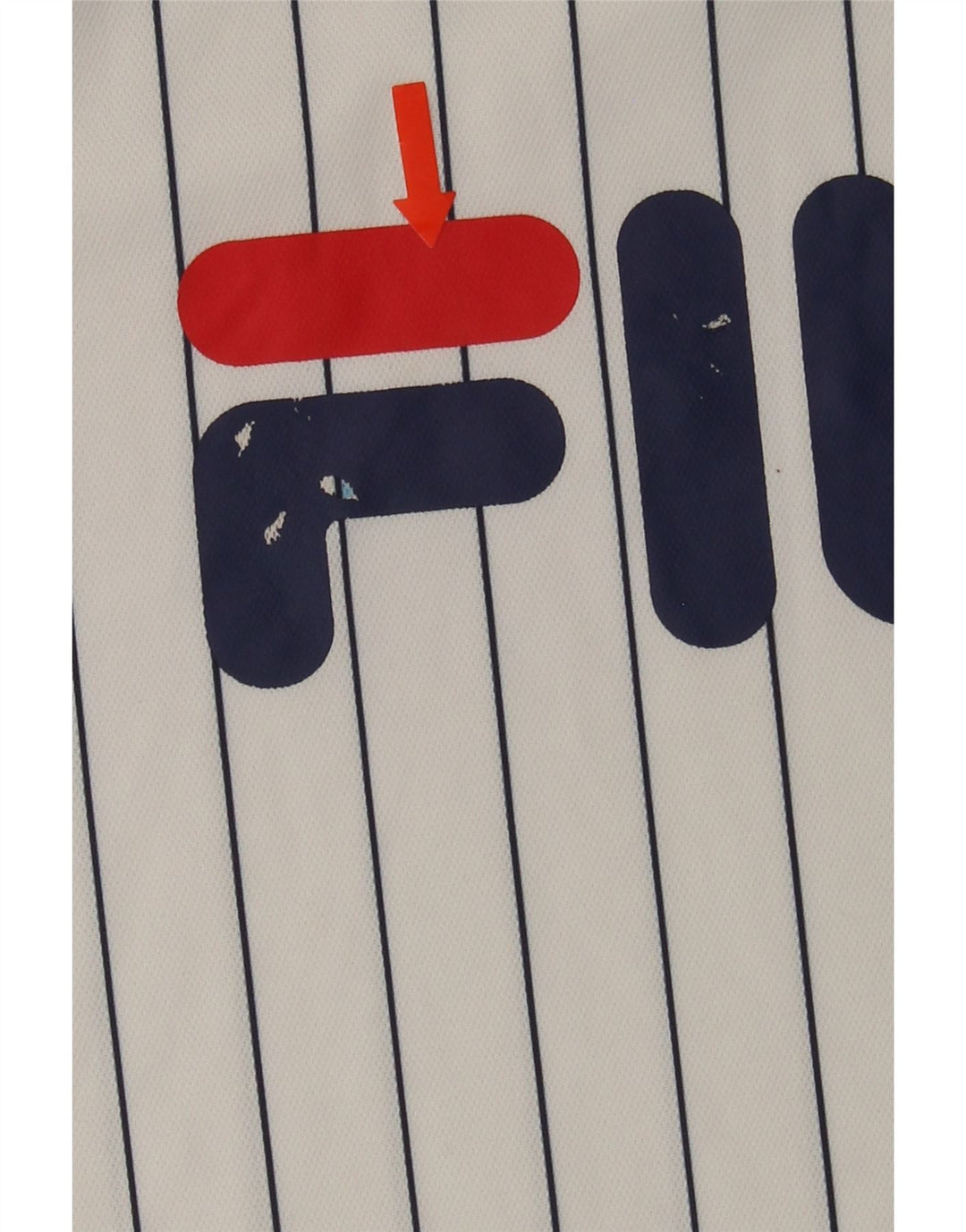FILA Mens Graphic T-Shirt Top Small White Striped Polyester Vintage Fila and Second-Hand Fila from Messina Hembry 