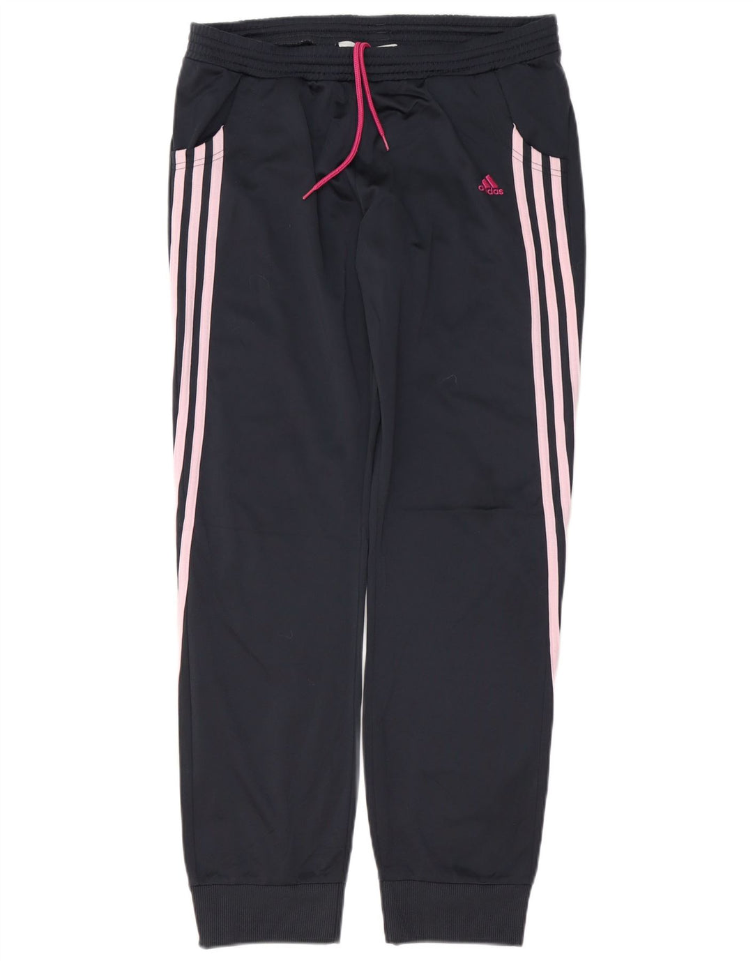 Damskie spodnie dresowe ADIDAS Joggers UK 16, duże granatowe, poliestrowe