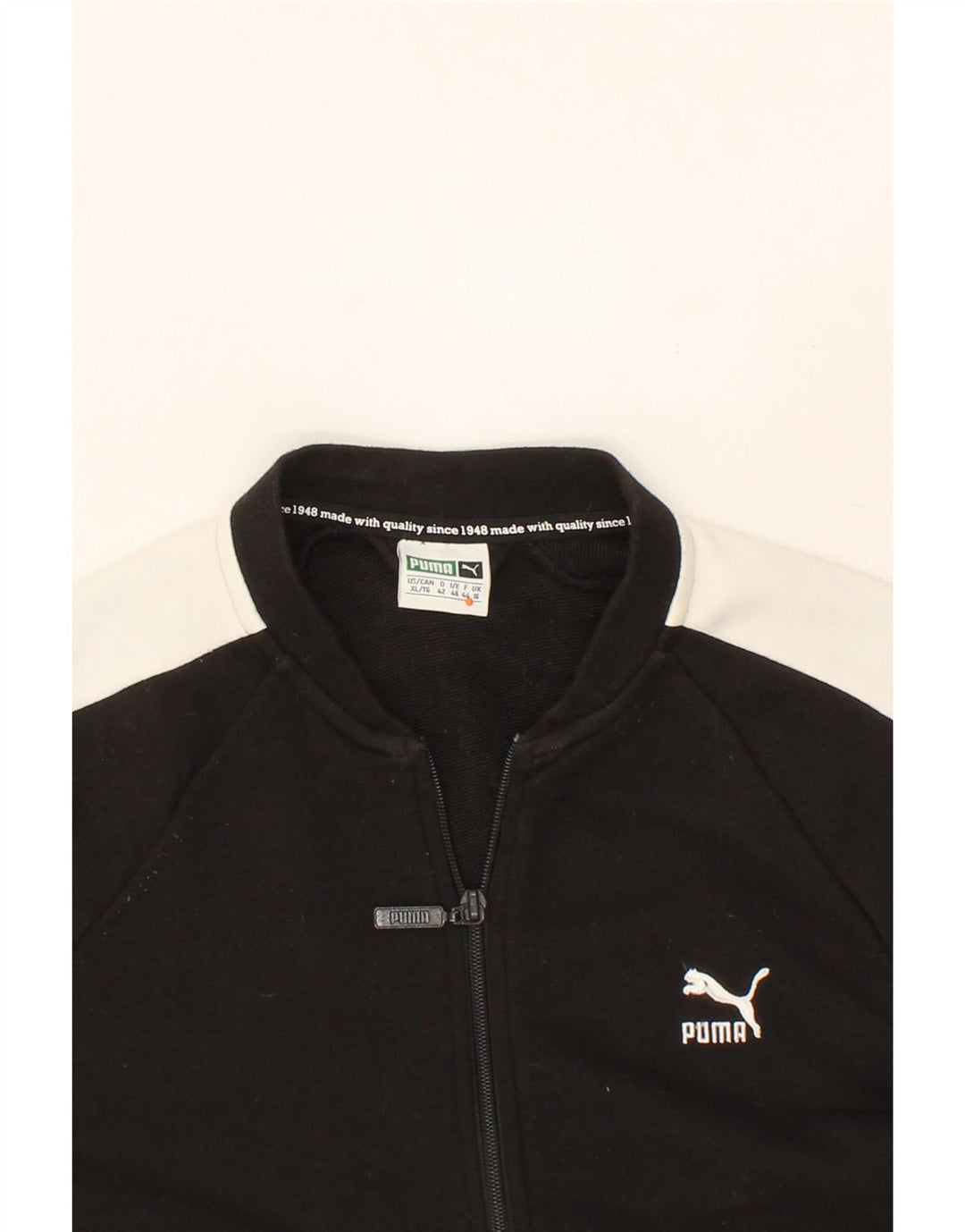 PUMA Womens Tracksuit Top Jacket UK 16 Large Black Colourblock Cotton Vintage Puma and Second-Hand Puma from Messina Hembry 