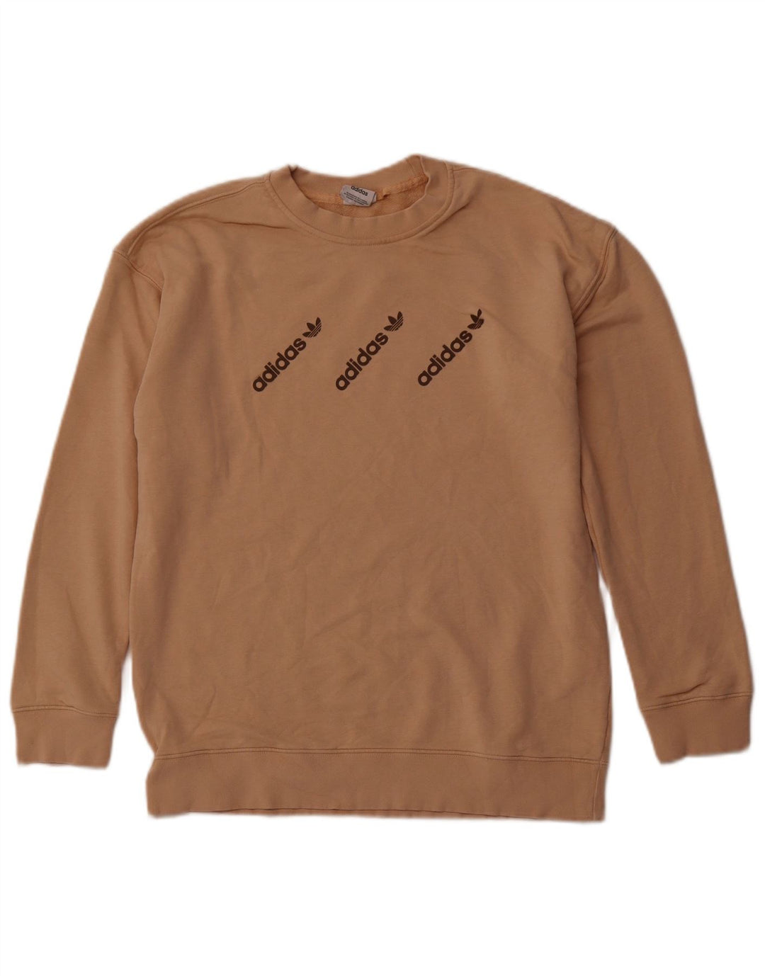 Męska bluza z grafiką ADIDAS, sweter, średniobrązowa, bawełniana, sportowa