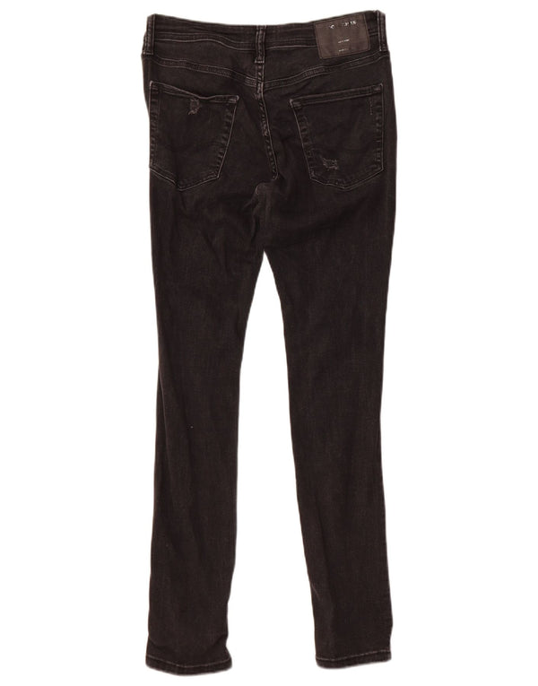 Jack & Jones Męskie Liam Distressed Skinny Jeans W30 L30 Czarna bawełna