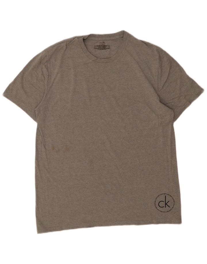 Męski T-shirt Calvin Klein, duży, szary, bawełniany