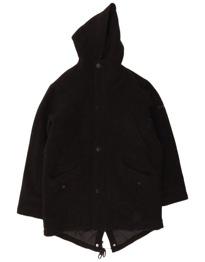 Męska kurtka parka z kapturem Ben Sherman UK 40, duża czarna wełna
