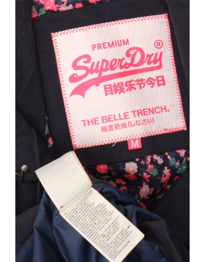Damski trencz Superdry UK 14, średni granatowy, bawełniany