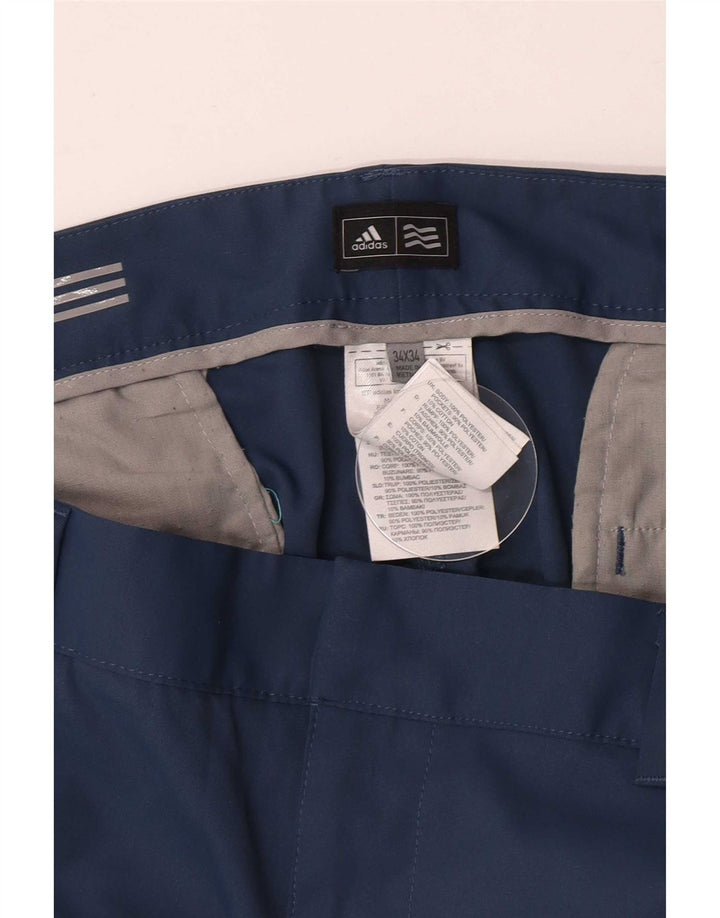 Adidas Męskie Proste Spodnie Chino W34 L34 Niebieski Poliester