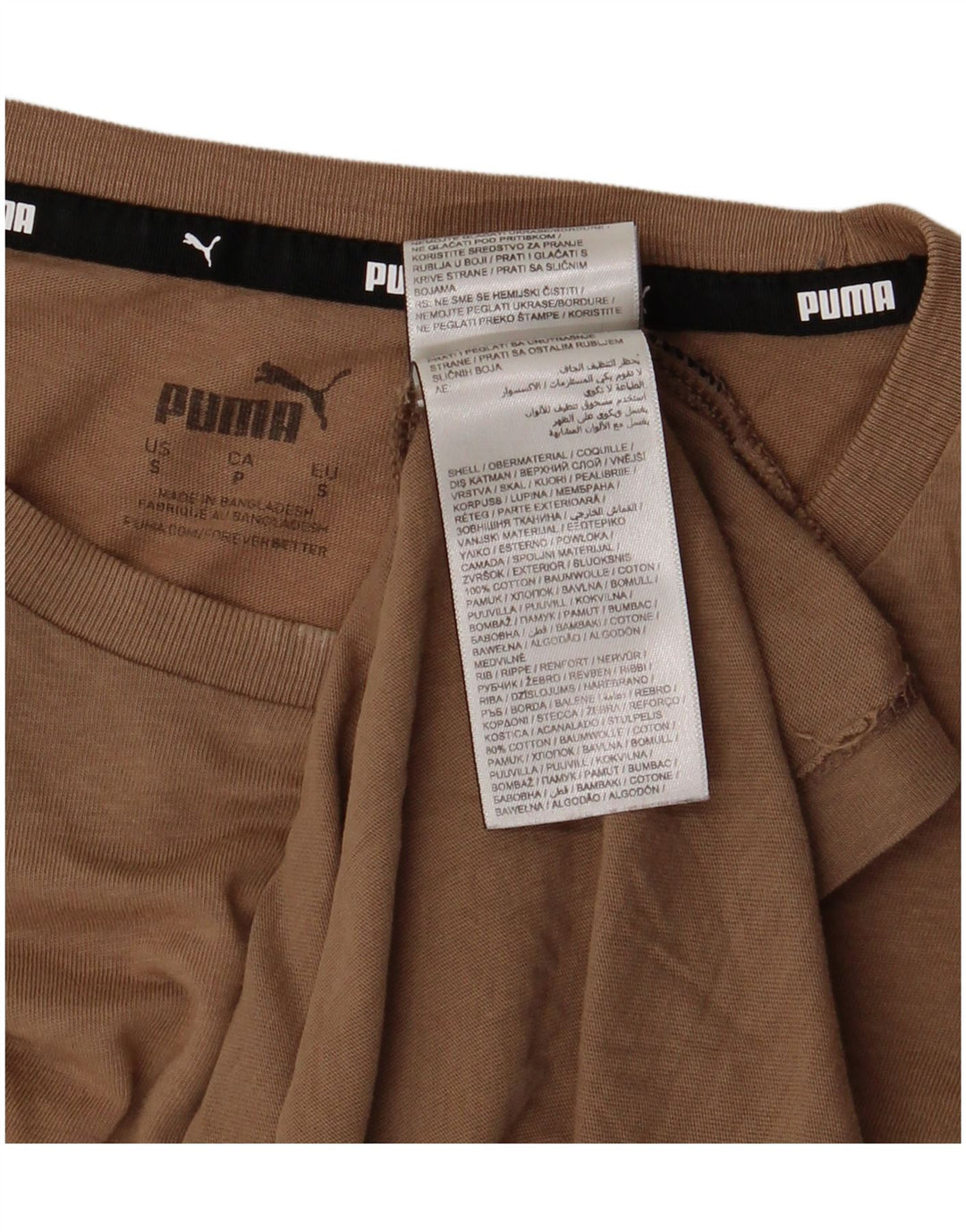 Męski T-shirt Puma z grafiką, mały, brązowy, bawełniany