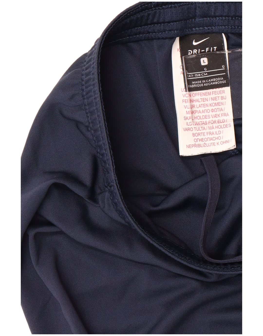 NIKE Boys Dri Fit Sport Shorts 12-13 Years Large Navy Blue Polyester