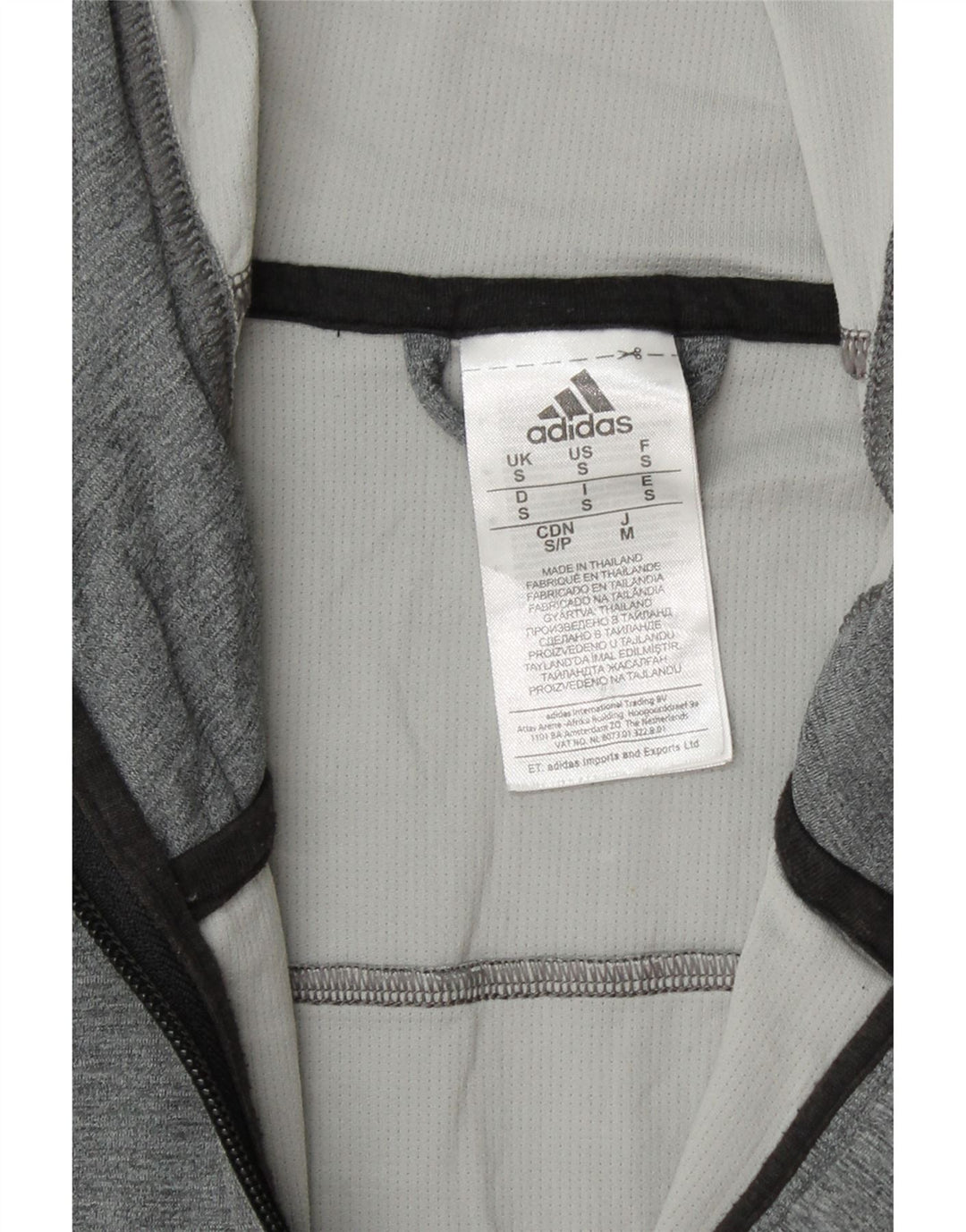 Męski sweter ADIDAS Climacool z grafiką i zamkiem błyskawicznym, mały, szary, z blokami kolorów