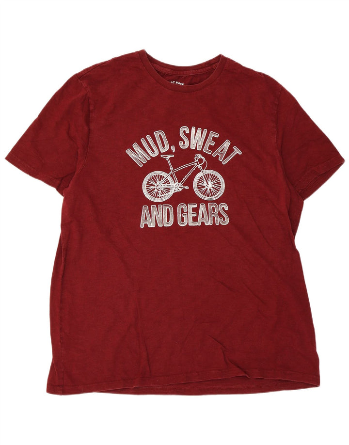 Męski T-shirt z grafiką Fat Face, 2XL, bordowa bawełna