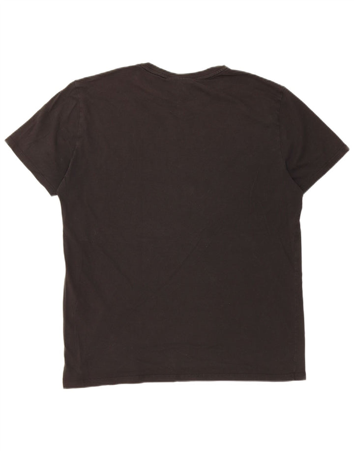 Lacoste Męski T-shirt Top Średni Czarny Bawełniany