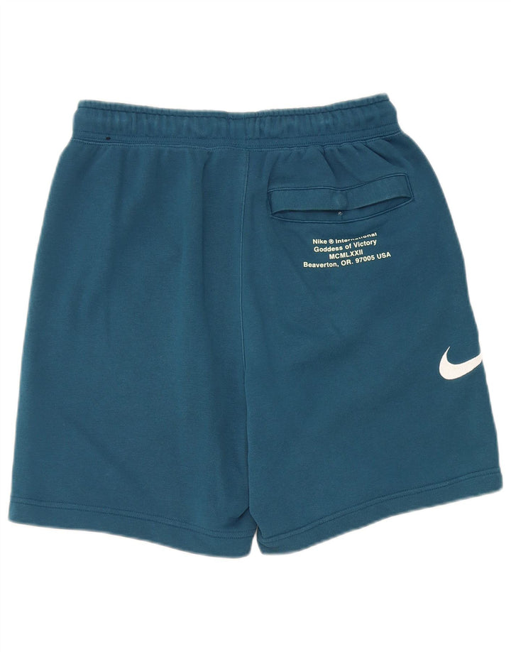 Męskie spodenki sportowe Nike z grafiką, małe, niebieskie, bawełniane
