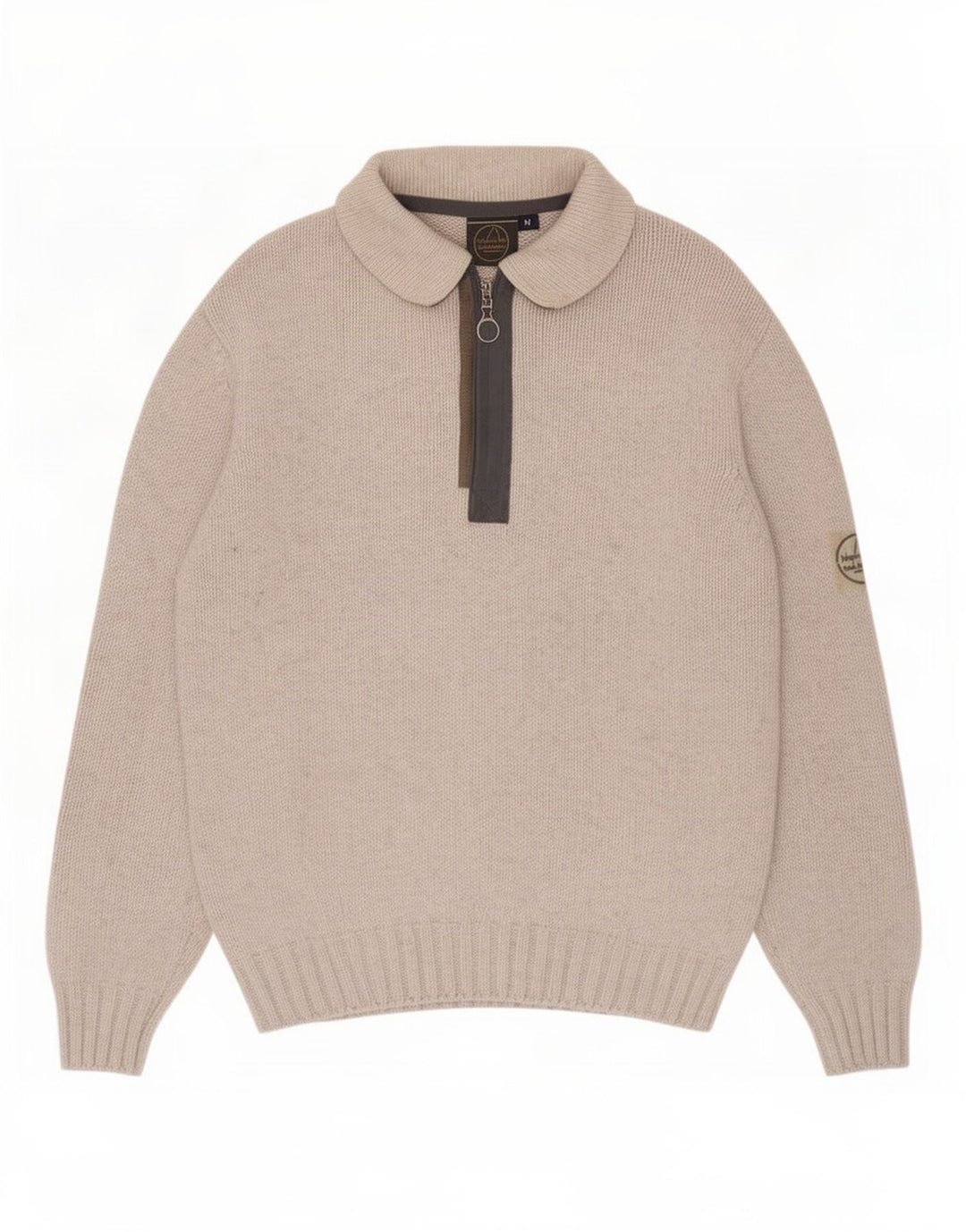 Męski sweter polo Murphy & Nye Średni szary, wełniany w bloki kolorów