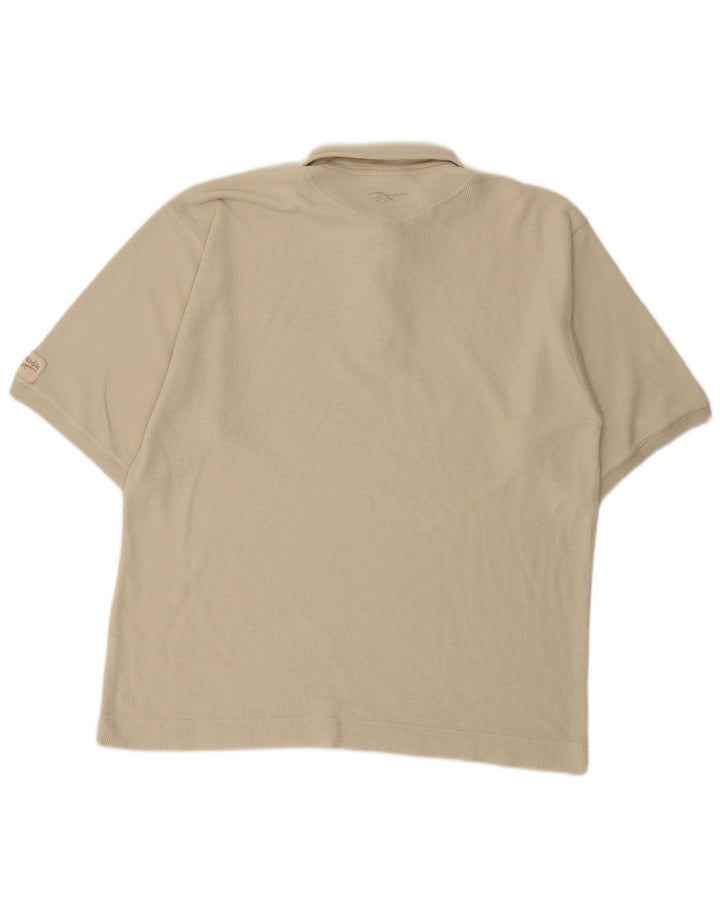 Męska koszulka polo Reebok, duża, beżowa, bawełniana