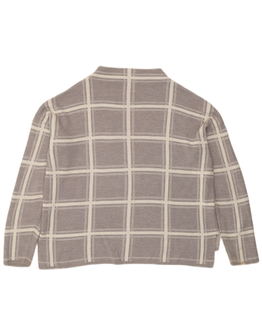 Marks & Spencer Damski sweter z okrągłym dekoltem, UK 16, duża, szara krata
