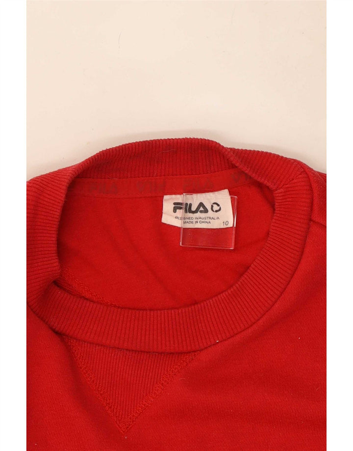 Damska bluza Fila Graphic Jumper UK 10 Small Red Cotton
