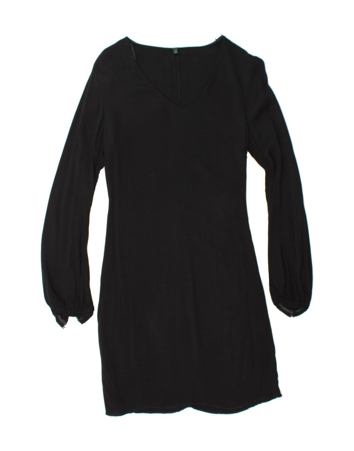 BENETTON Womens A-Line Dress UK 10 Small Black Viscose Vintage Benetton and Second-Hand Benetton from Messina Hembry 