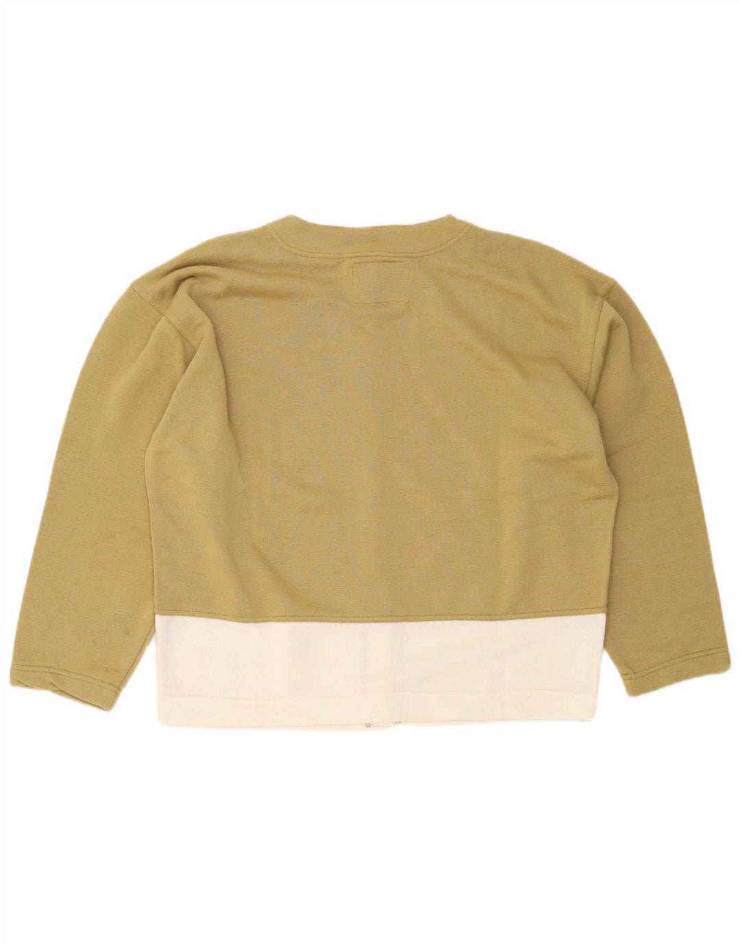 Vintage damski sweter oversize UK 14, średni khaki, blok kolorów