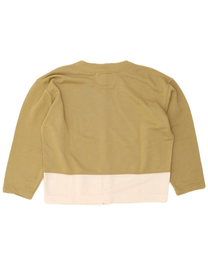 Vintage damski sweter oversize UK 14, średni khaki, blok kolorów