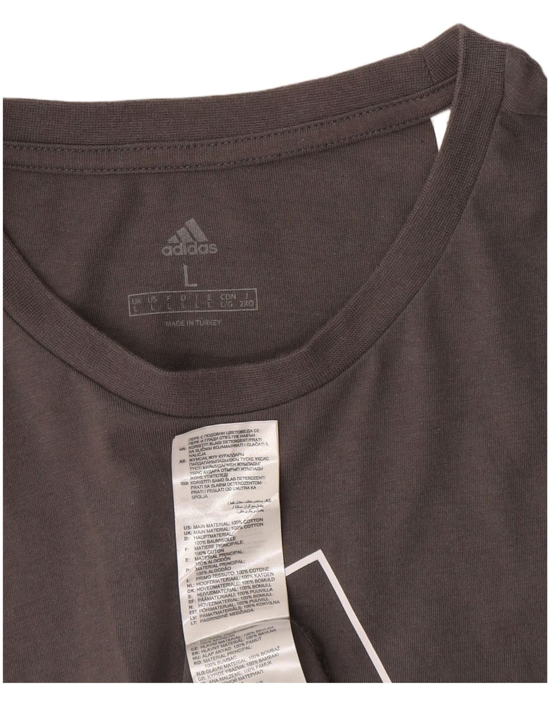 Męski T-shirt z grafiką ADIDAS, duży, szary, bawełniany
