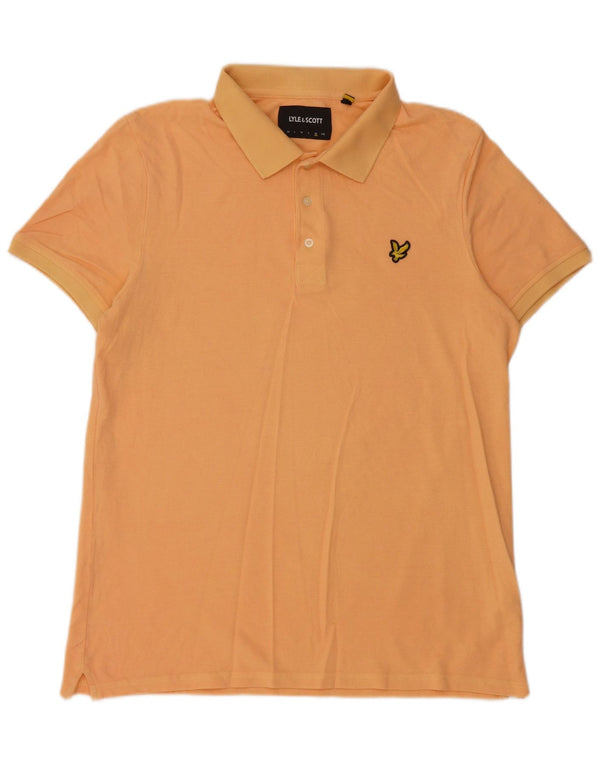 Męska koszulka polo z krótkim rękawem Lyle & Scott XL, pomarańczowa, bawełniana