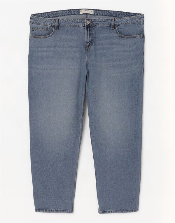 Luźne dżinsy damskie Hollister z niską talią US 20 3XL W35 L31 Niebieskie bawełniane