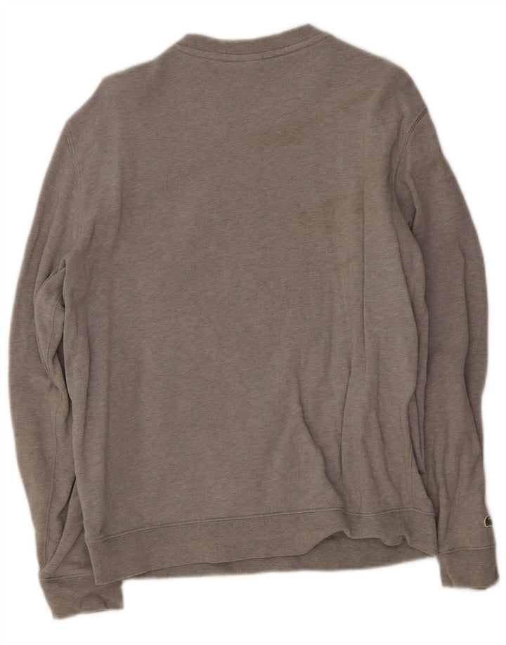 Męska bluza z grafiką Lacoste, rozmiar 5, duża, szara bawełna