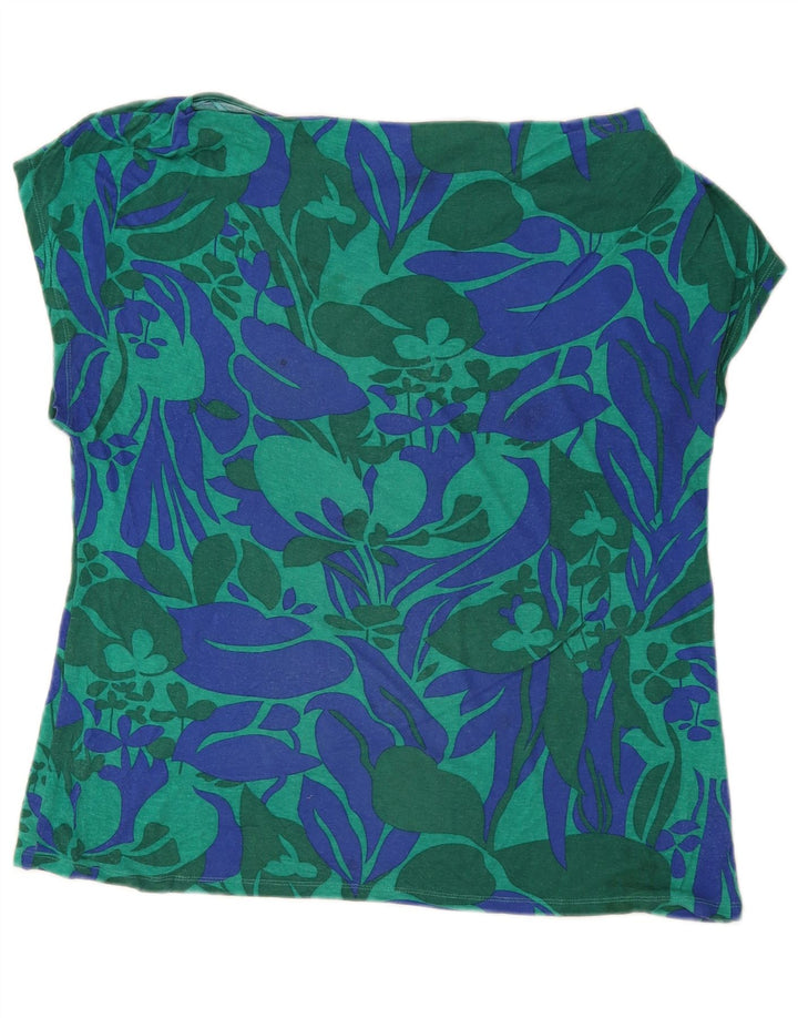 Damska bluzka weekendowa Max Mara Top UK 12 Średni niebieski w kwiaty