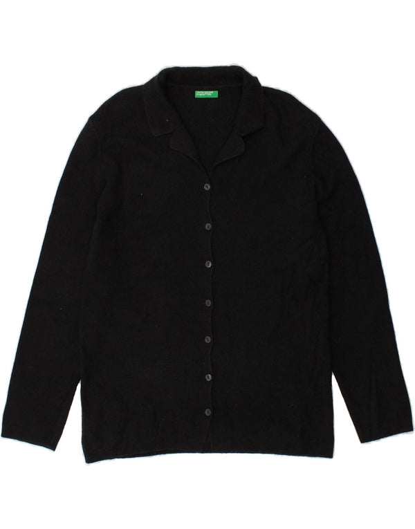 BENETTON Womens Cardigan Sweater UK 10 Small Black Cotton