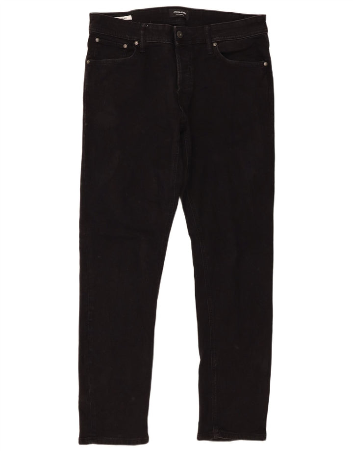 Męskie jeansy typu slim Jack & Jones W34 L32, czarne, bawełniane