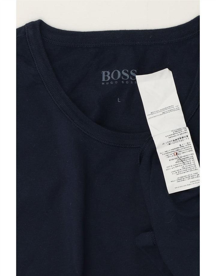 T-shirt męski Hugo Boss, duży, granatowy, bawełniany