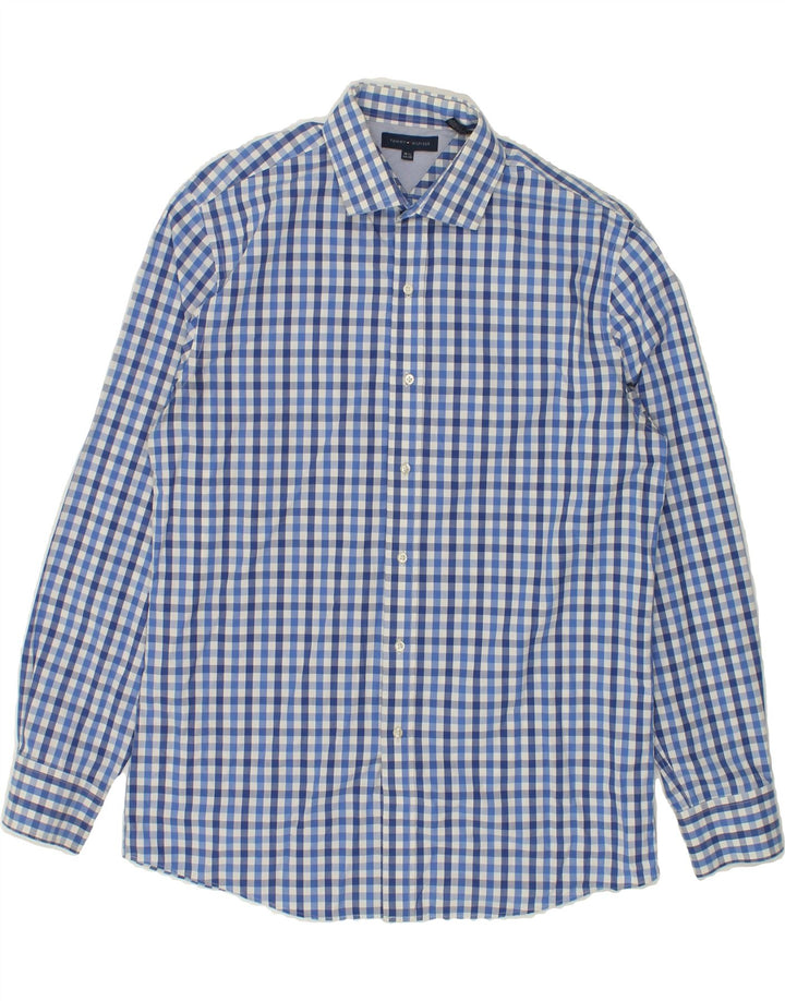 TOMMY HILFIGER Mens Shirt Size 16 1/2 Large Blue Gingham Cotton Vintage Tommy Hilfiger and Second-Hand Tommy Hilfiger from Messina Hembry 