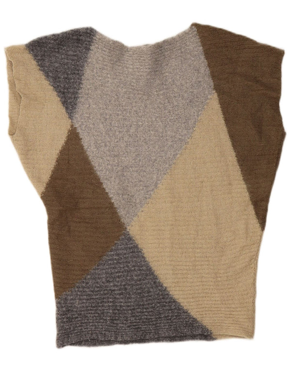 Damski sweter BENETTON z dekoltem w łódkę UK 14, średni, wielokolorowy