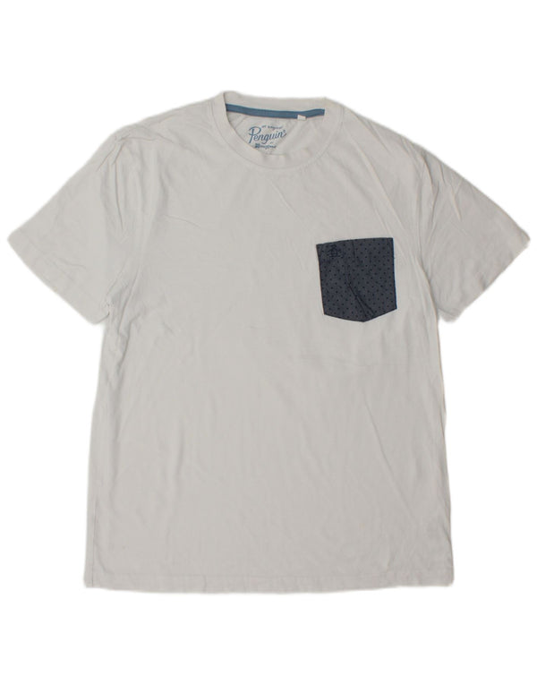 PENGUIN Męski T-shirt Top, duży, bawełniany w białe cętki