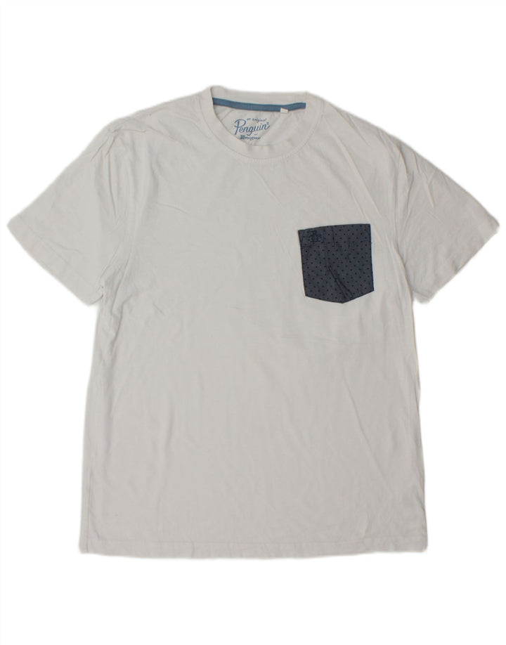 PENGUIN Męski T-shirt Top, duży, bawełniany w białe cętki