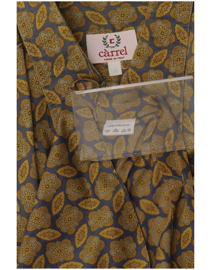 Męska koszula z krótkim rękawem Carrel, średnia khaki, bawełna w kwiaty
