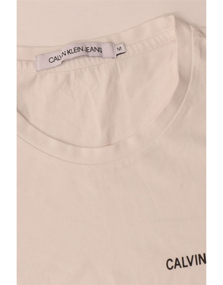 Męska koszulka T-shirt Calvin Klein Jeans, średnia biel