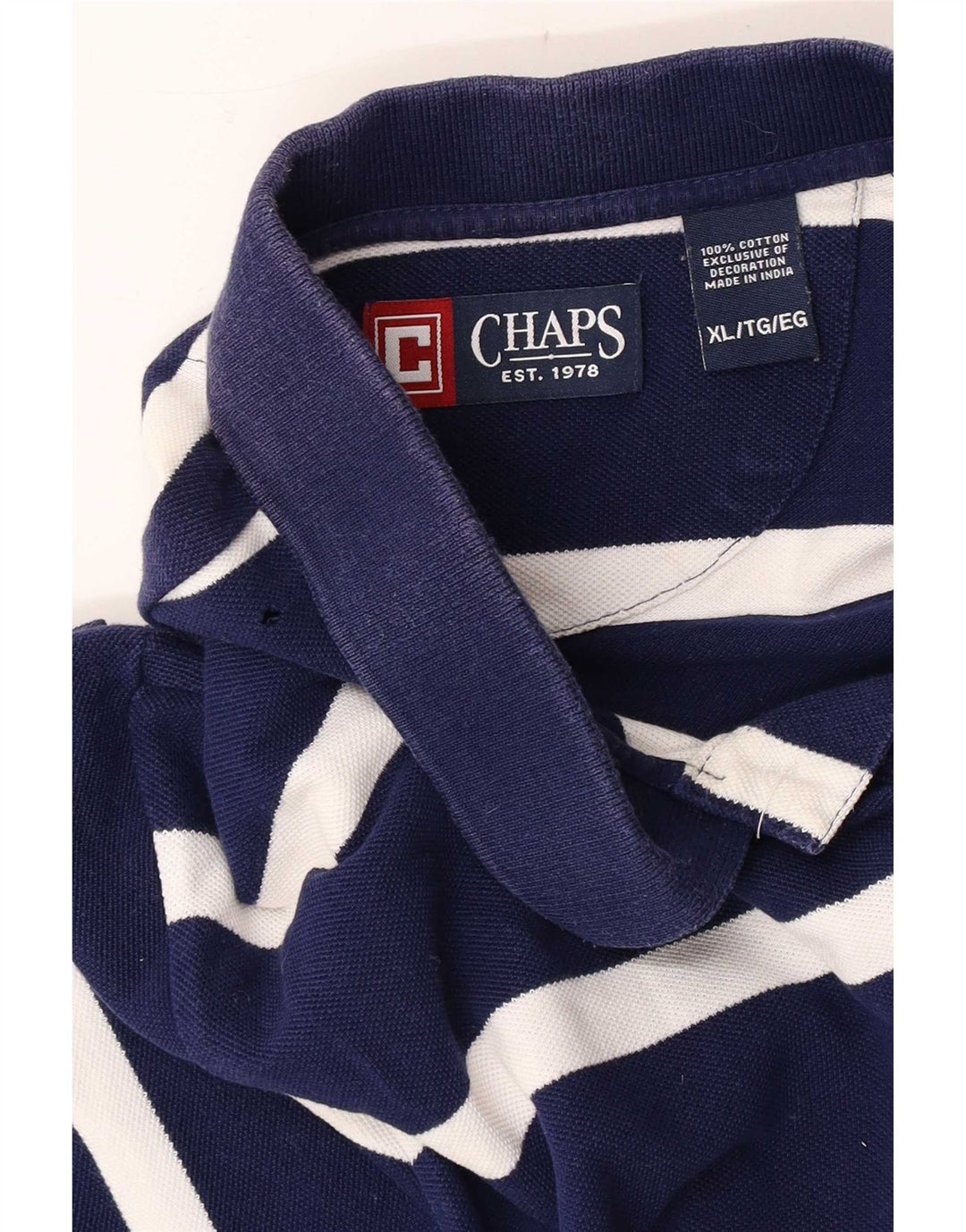 Męska koszulka polo Chaps XL, bawełniana w granatowe paski