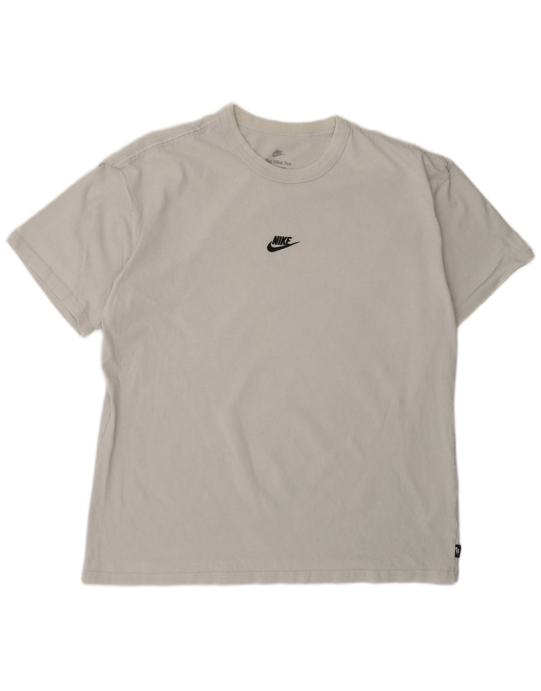 NIKE Mens T-Shirt Top Large Off White Cotton