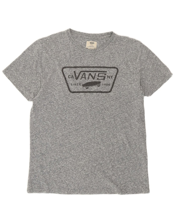 Damski T-shirt Vans z grafiką, UK 14, średnioszary, bawełniany w plamki